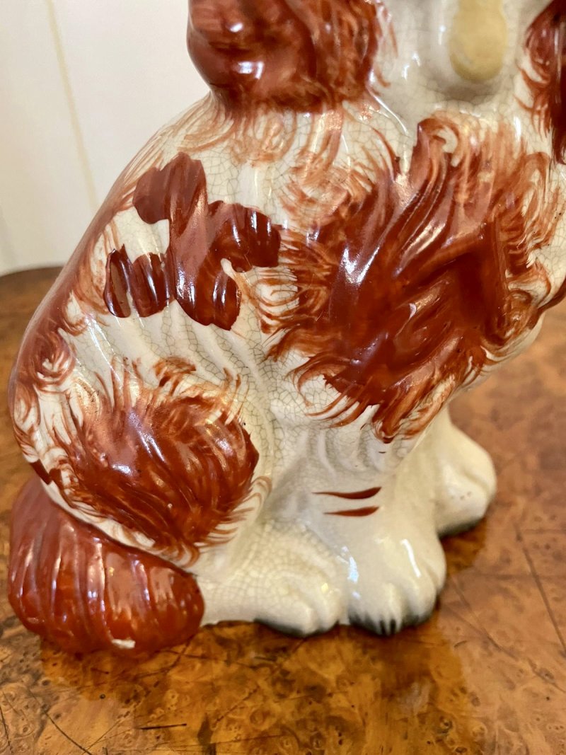 Pair of Antique Victorian Staffordshire Dogs - Image 9